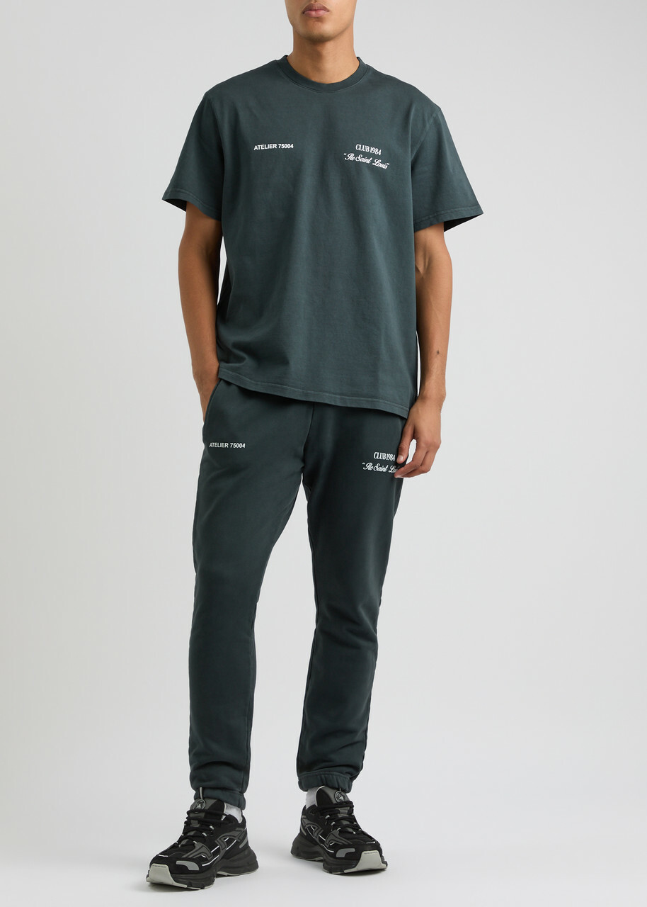 Club 1984 Signature Printed Cotton Sweatpants Grey