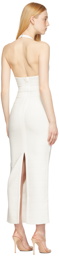 Herve Leger White Icon Halter Long Dress