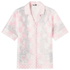 Versace Women's Baroque Printed Shirt in Pastel Pink/White/Silver