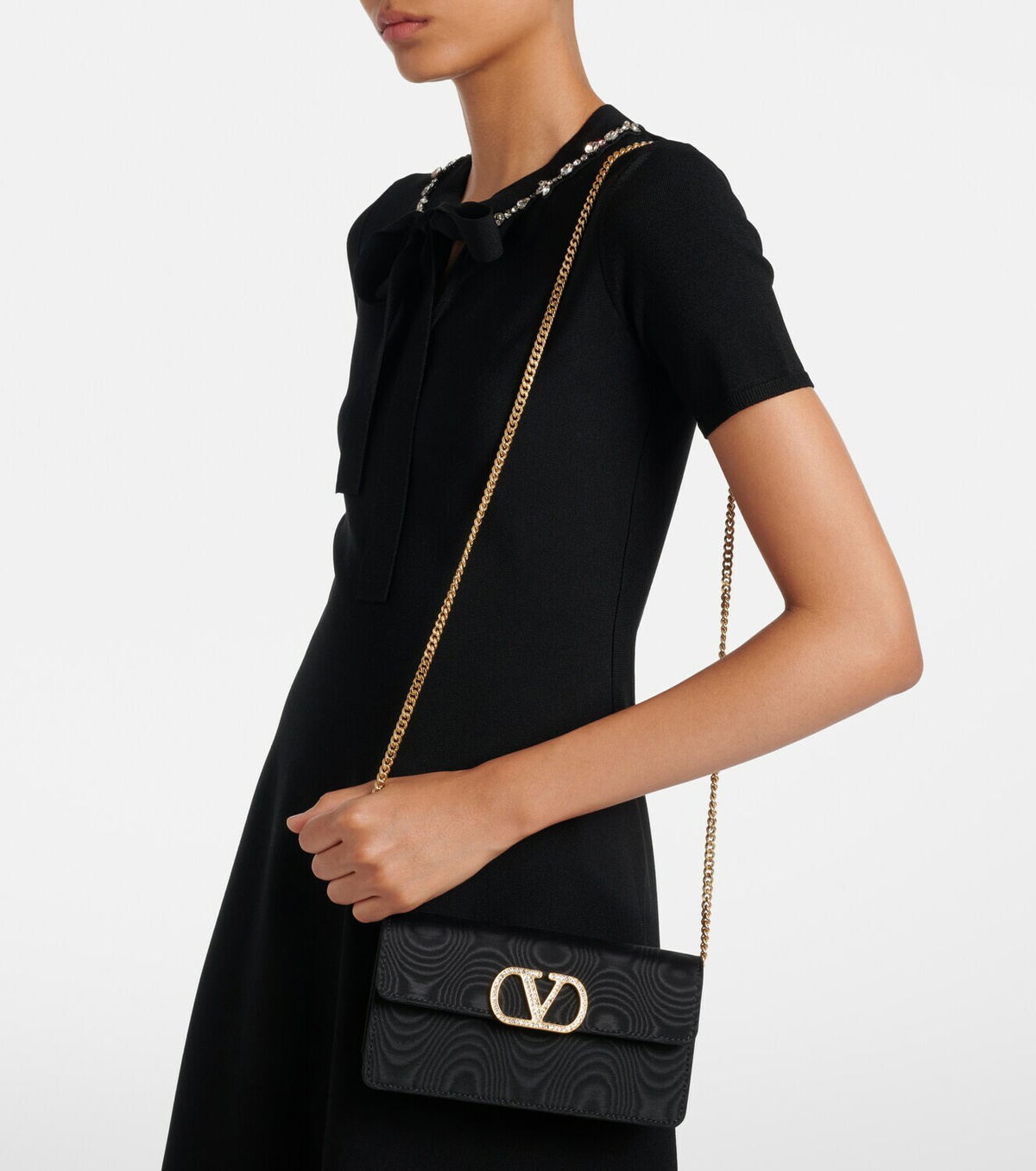 Valentino Garavani VLogo Mini moire clutch