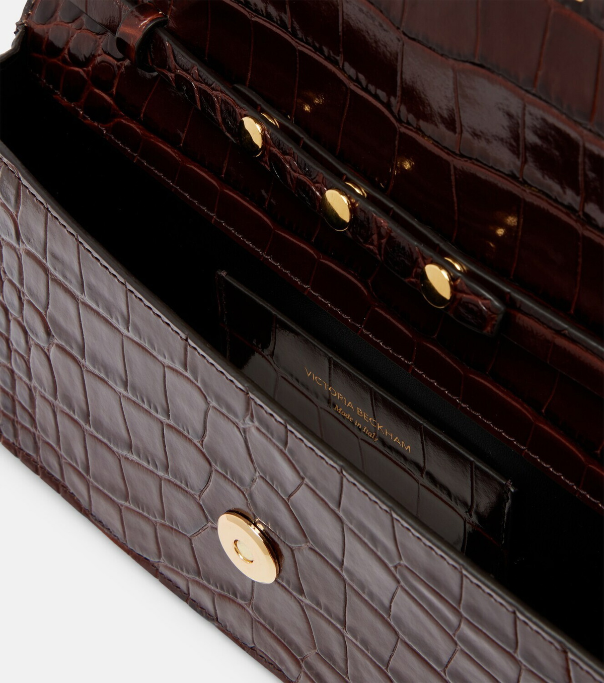 Victoria Beckham Dorian East-West croc-effect leather clutch