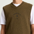 MM6 Maison Margiela Men's Knitted 6 Vest in Khaki-Black Print