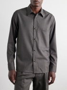 NN07 - Freddy 10071 Checked Basketweave Wool-Blend Shirt - Gray