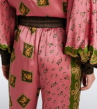 Alémais Lacey printed silk twill palazzo pants