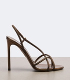 Aquazzura Horizon Crystal leather slingback sandals