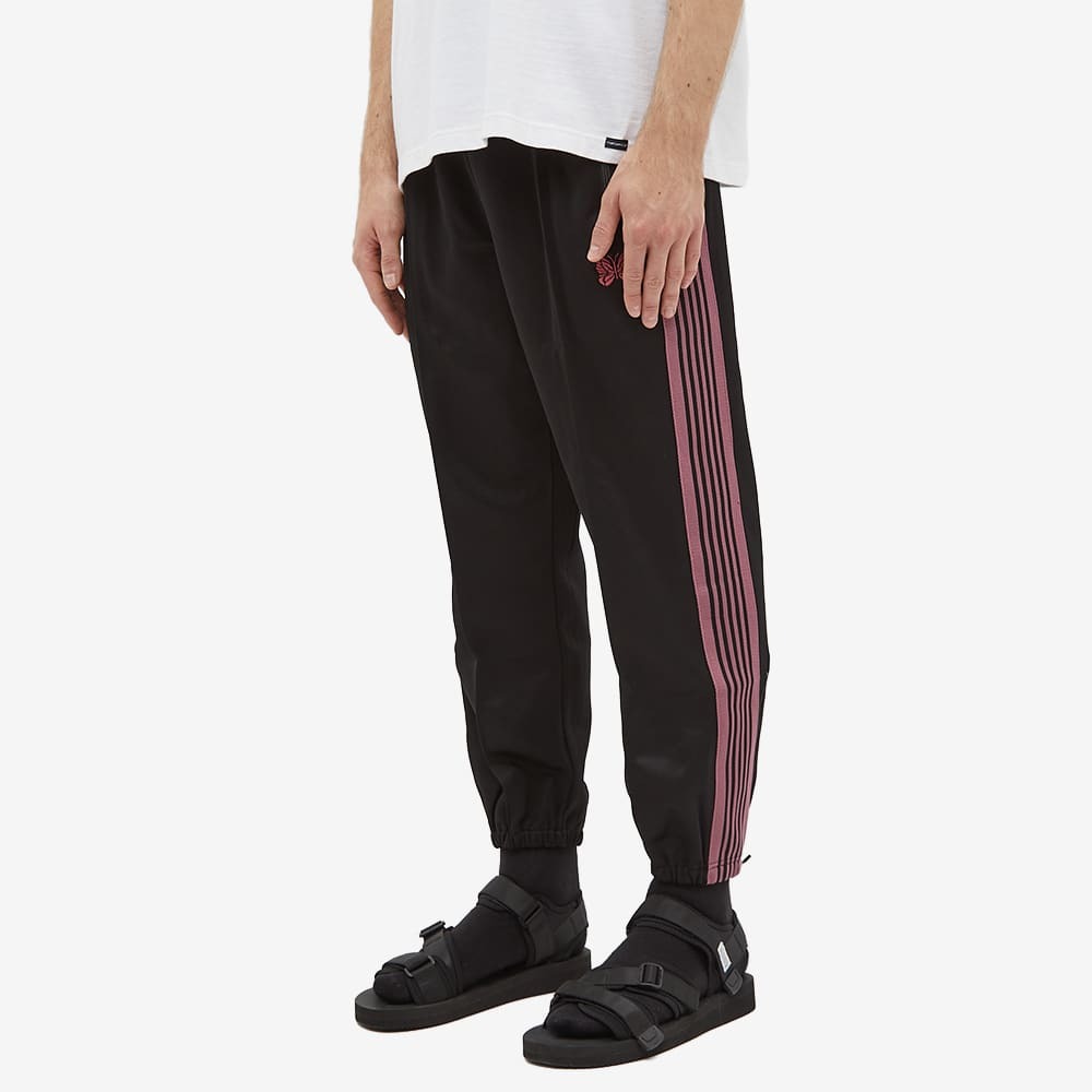 Needles Men's Poly Smooth Zipped Track Pant in Full Black