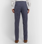 Brunello Cucinelli - Tapered Pleated Prince of Wales Checked Wool-Blend Suit Trousers - Blue