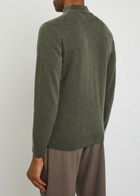 Sunspel Half-zip Cashmere Jumper Khaki