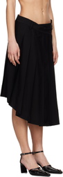 Feng Chen Wang Black Pleated Midi Skirt