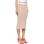 Diesel Pink Ribbed Knit Contrast Waistband Midi Skirt