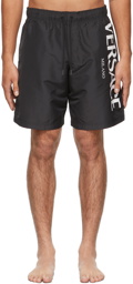 Versace Underwear Black Logo Swim Shorts