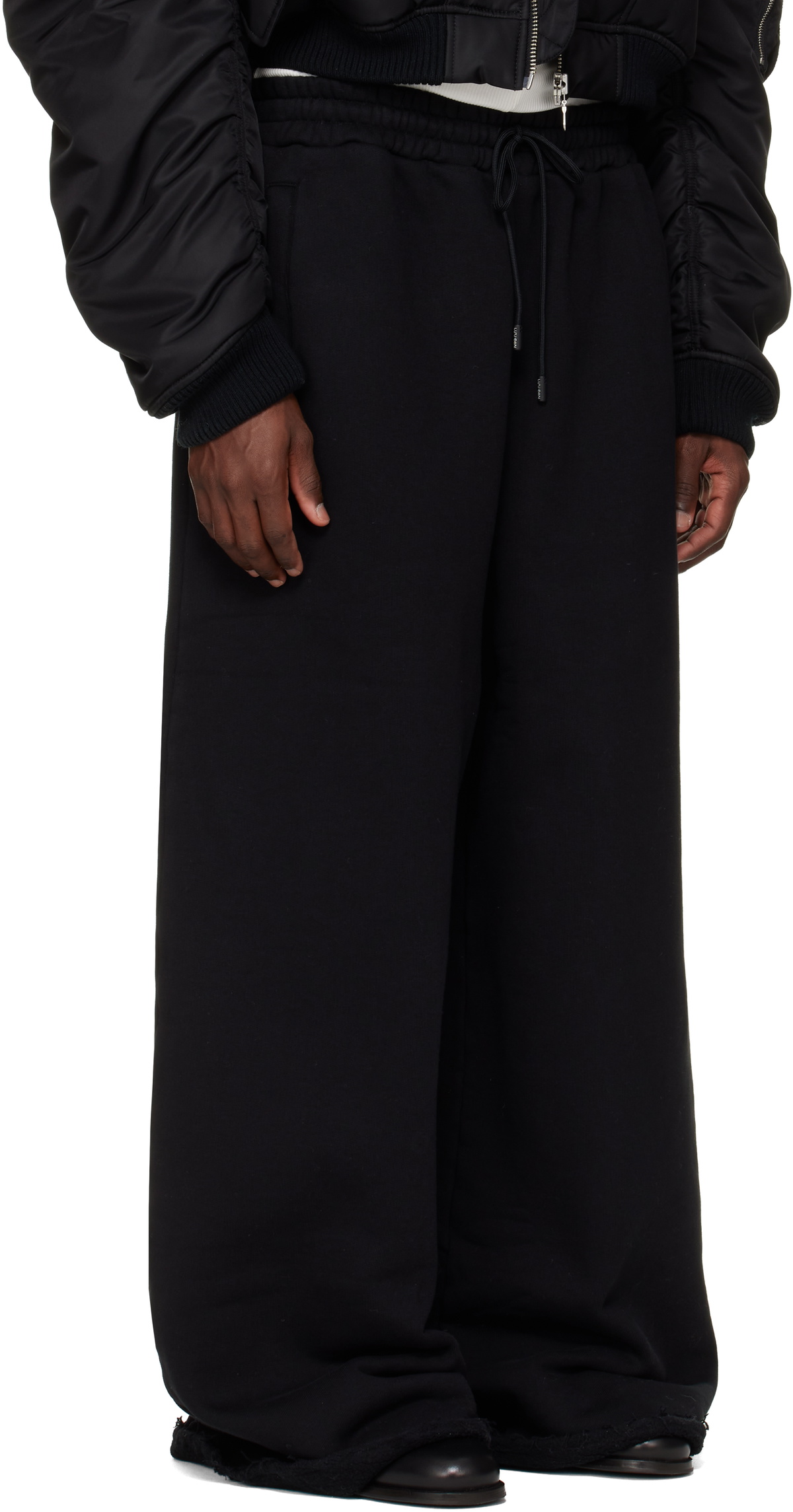 LU'U DAN SSENSE Exclusive Black Raw-Cut Bontan Lounge Pants