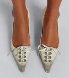 Prada Distressed leather pumps