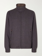 Herno - Silk and Cashmere-Blend Twill Bomber Jacket - Gray