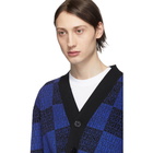 Opening Ceremony Blue and Black Jacquard Pattern Cardigan