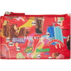 Balenciaga Red Cash Long Coin Card Holder