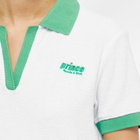 Sporty & Rich x Prince Sponge Polo Shirt in White/Kelly Green