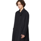 Giorgio Armani Navy Canvas Trench Coat