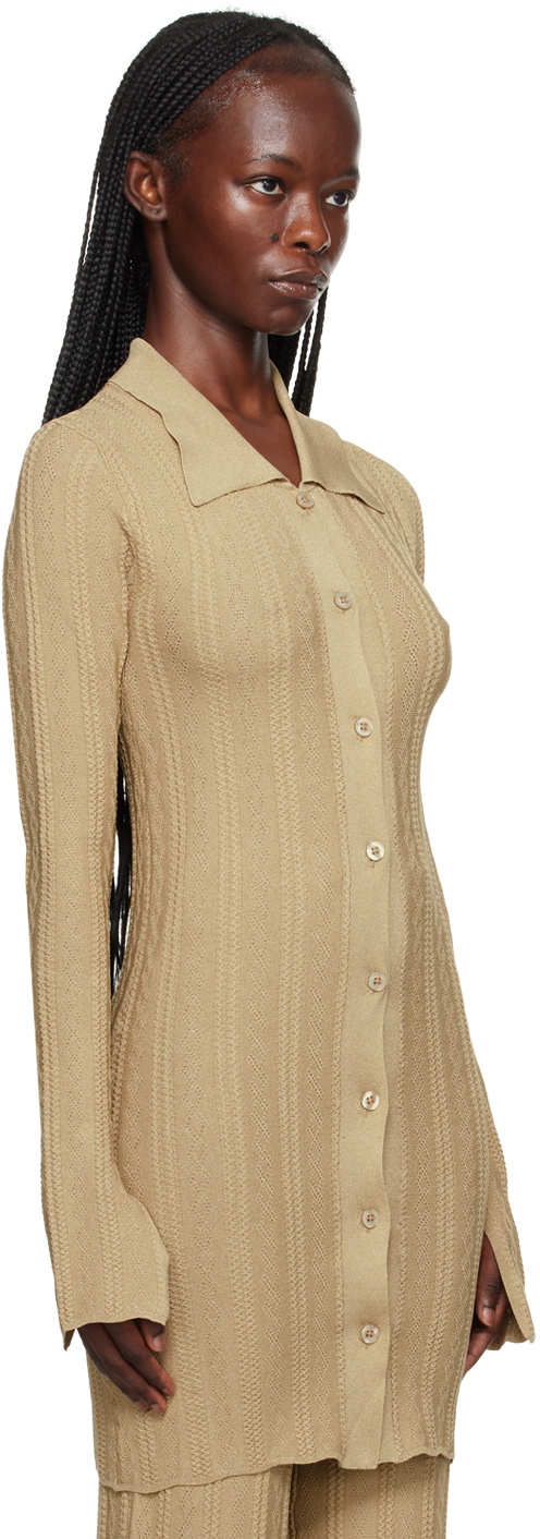 REMAIN Birger Christensen Beige Buttoned Cardigan