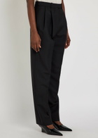Givenchy Pleated Tapered-leg Wool and Mohair-blend Trousers Black