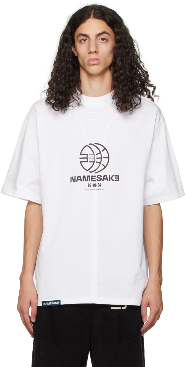 NAMESAKE White Oversized Sava Team T-Shirt NAMESAKE