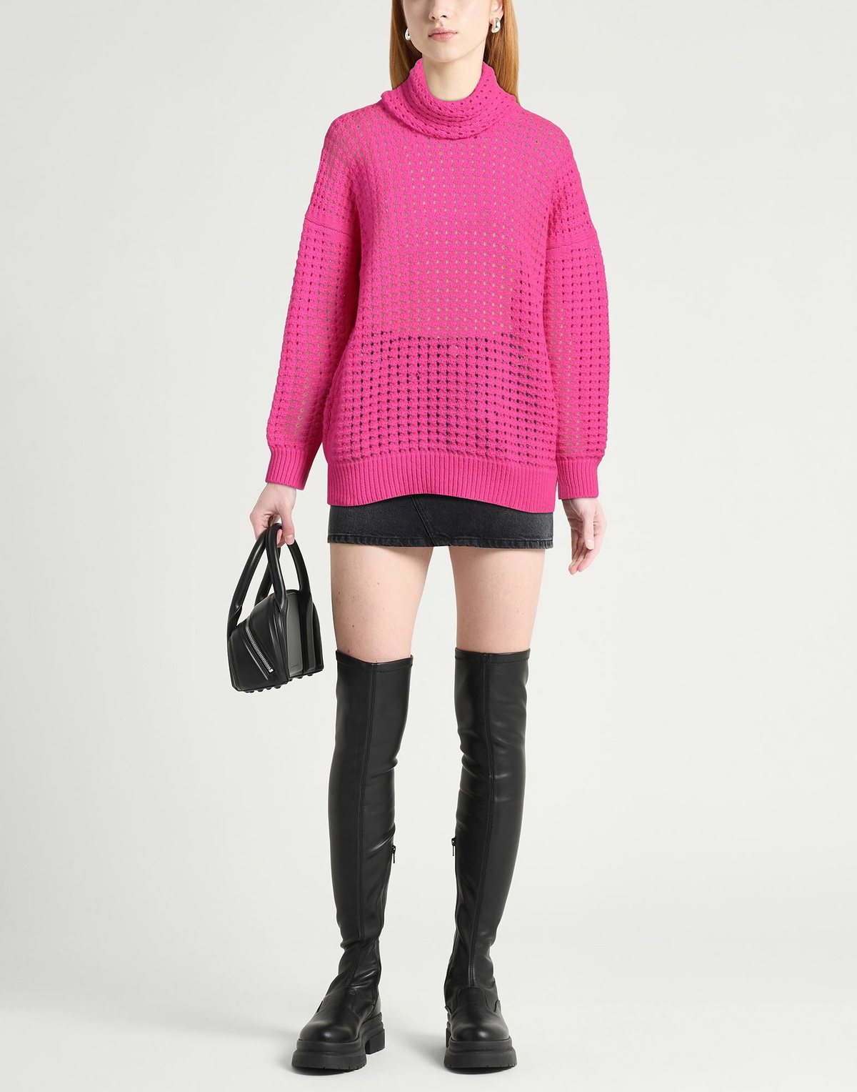 Laneus Womens Turtleneck Fuchsia