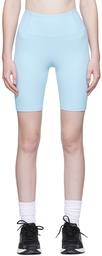 Girlfriend Collective Blue Rib High-Rise Run Shorts