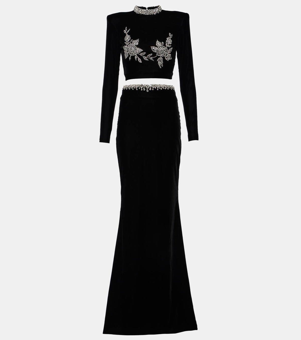 Miss Sohee Embroidered crop top and maxi skirt