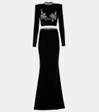 Miss Sohee Embroidered crop top and maxi skirt