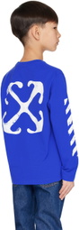 Off-White Kids Blue Paint Long Sleeve T-Shirt