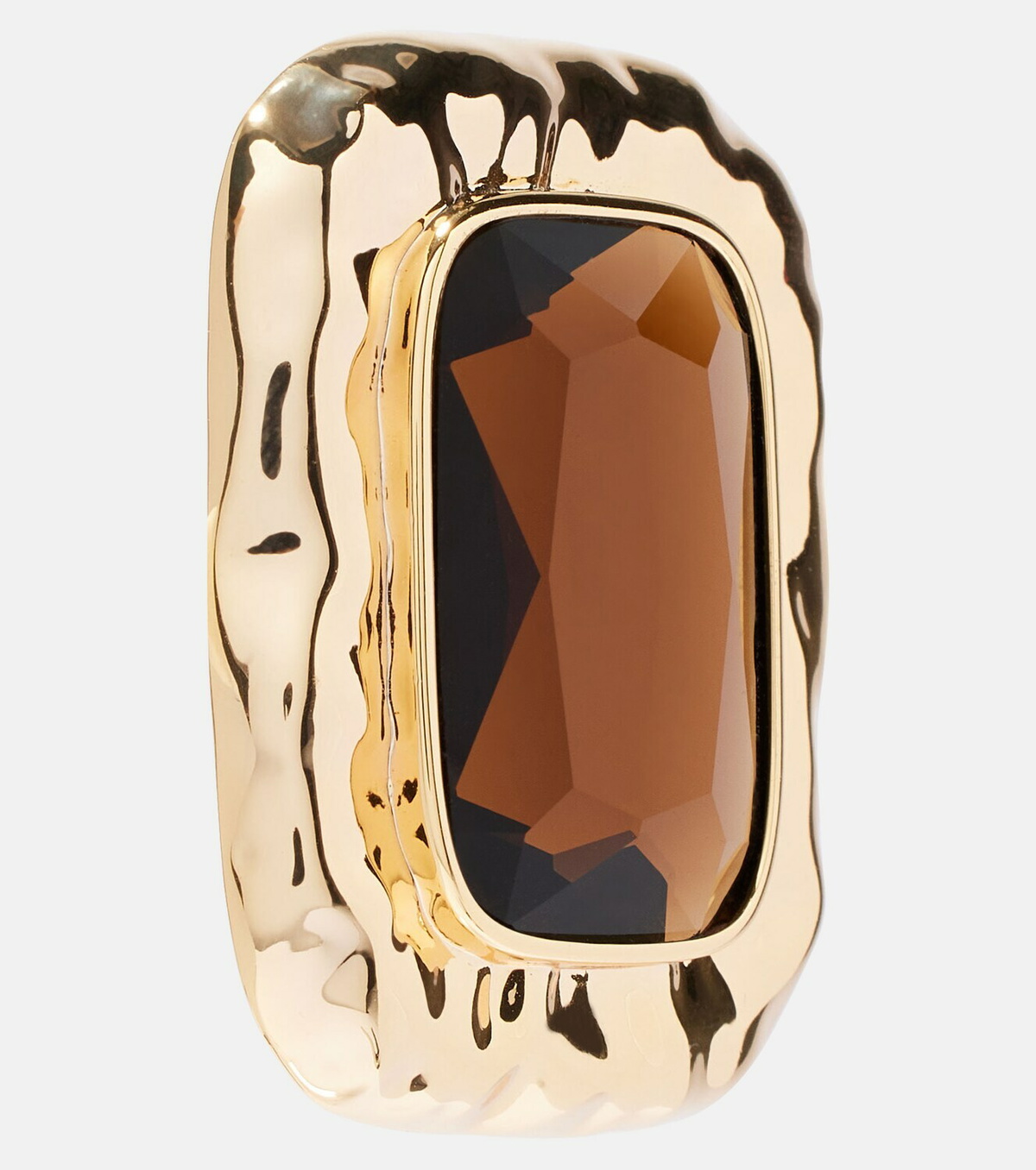 Self-Portrait Amber gold-plated earrings