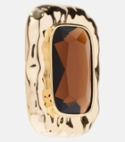 Self-Portrait Amber gold-plated earrings