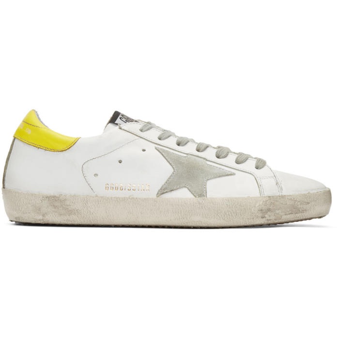 Photo: Golden Goose White and Yellow Superstar Sneakers 