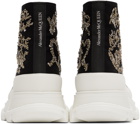 Alexander McQueen Black Slick Platform Sneakers