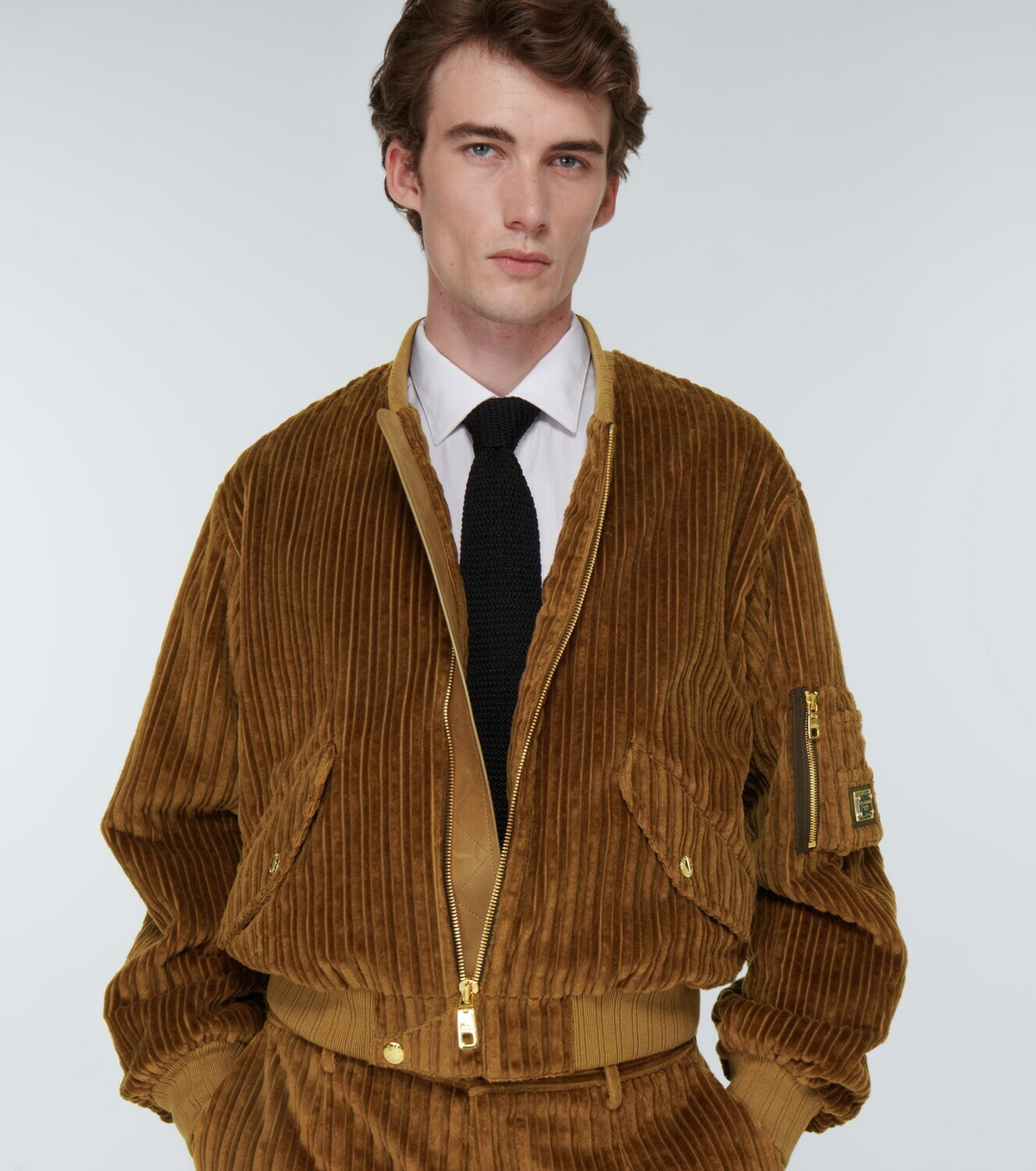 Dolce&Gabbana - Velvet corduroy varsity jacket