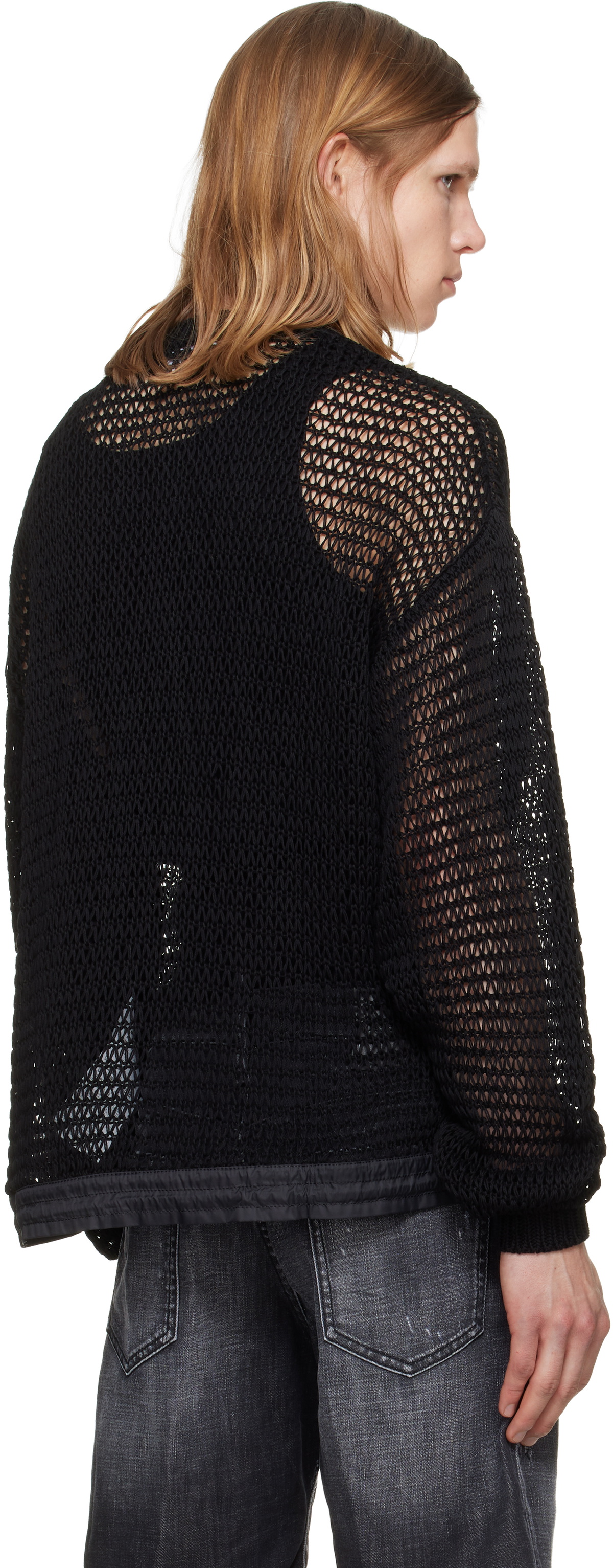 Dsquared2 Black 'Dsquared2 Signature' Open Work Sweater