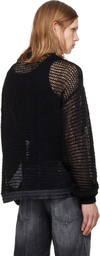 Dsquared2 Black 'Dsquared2 Signature' Open Work Sweater