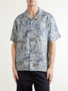 KAPITAL - Key West Camp-Collar Printed Linen Shirt - Blue