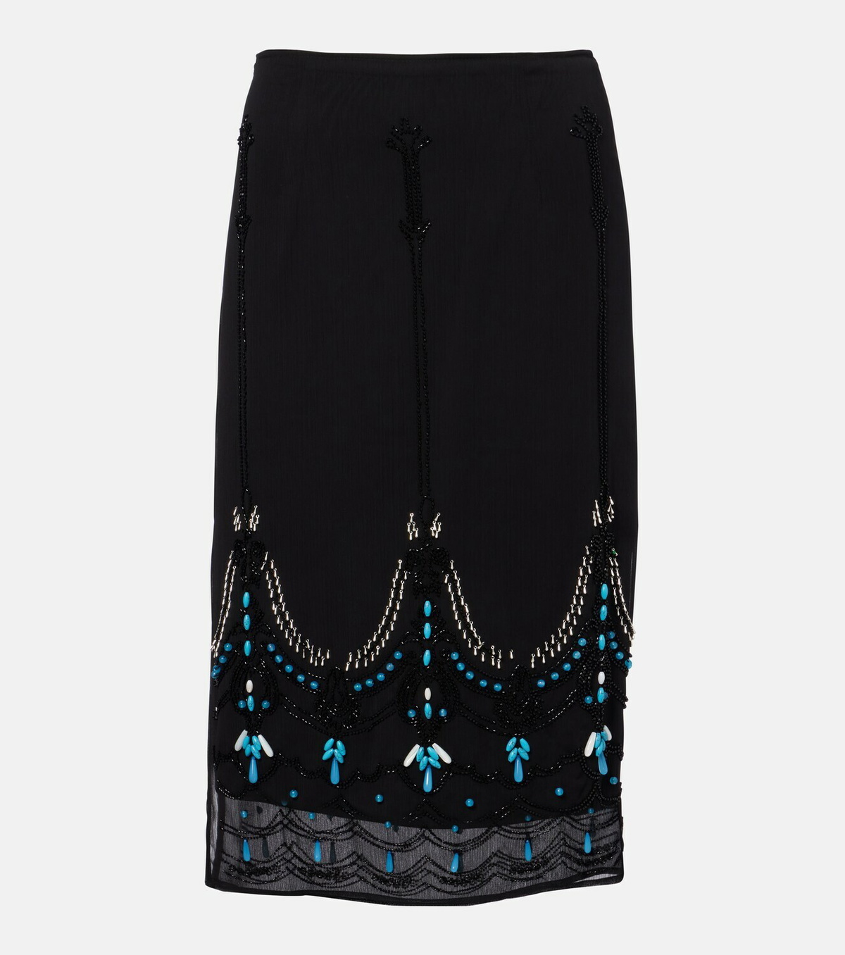 Xu Zhi Beaded jersey midi skirt
