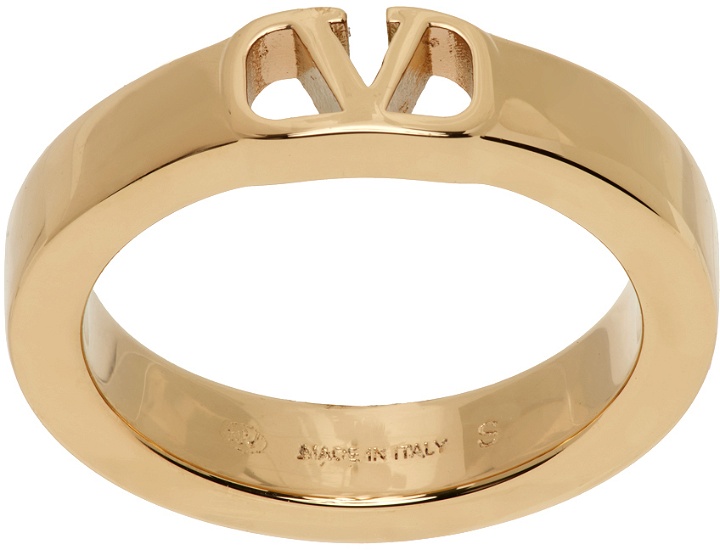 Photo: Valentino Garavani Gold Mini VLogo Signature Ring