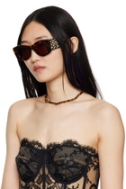Lanvin Tortoiseshell Embroidered Sunglasses