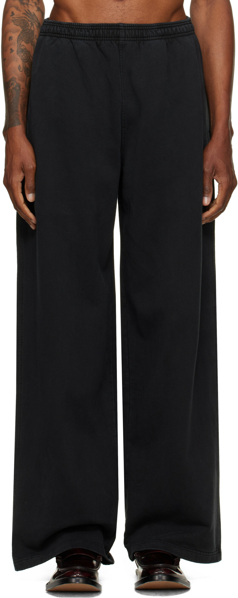 Alexander Wang Black Logo Print Oversized Sweatpants