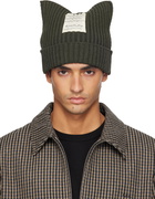 Acne Studios Khaki Ribbed Square Beanie