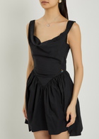Vivienne Westwood Sunday Logo-embroidered Cotton-poplin Mini Dress Black