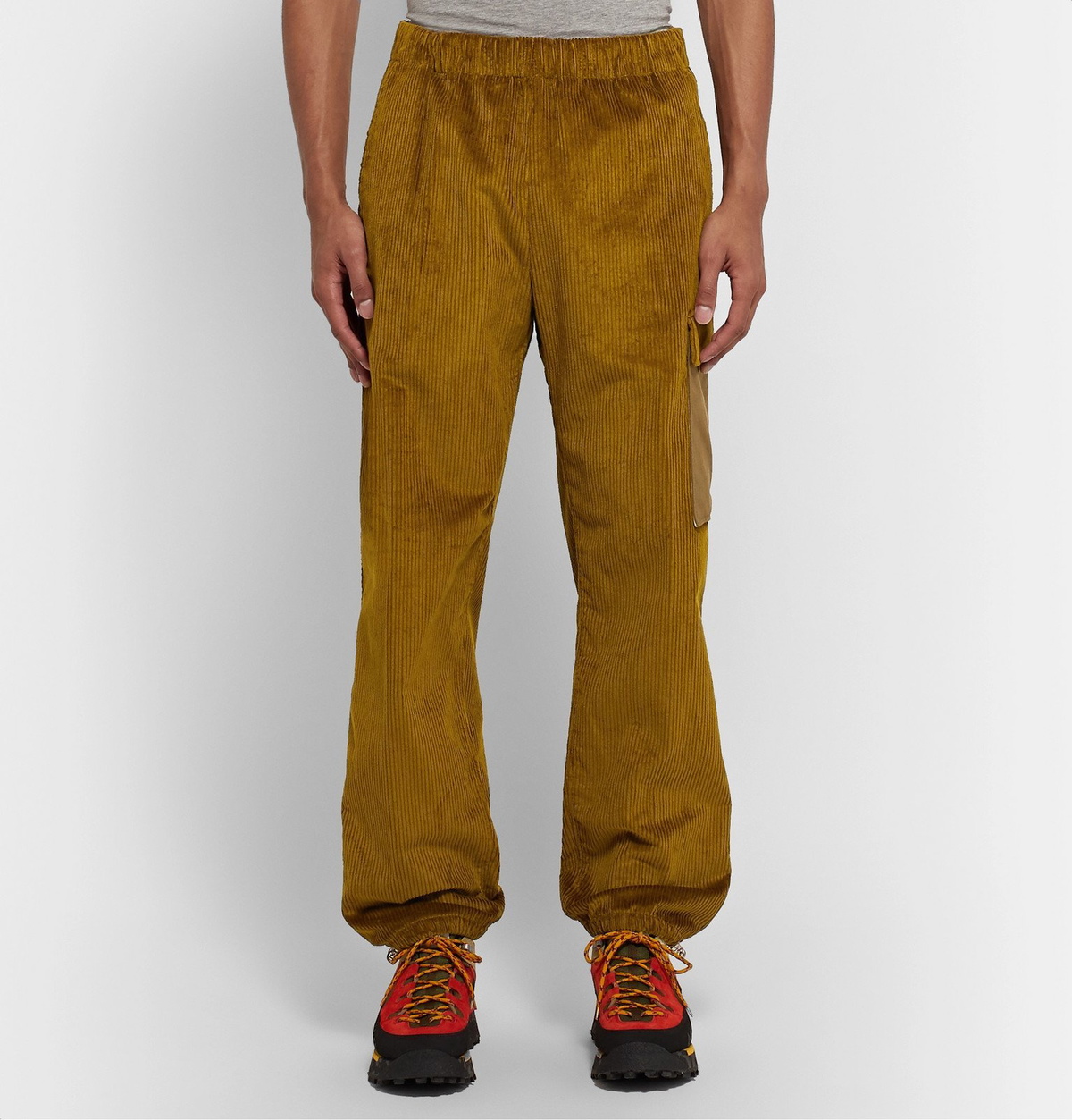 Cotton corduroy cargo pants in green - Acne Studios