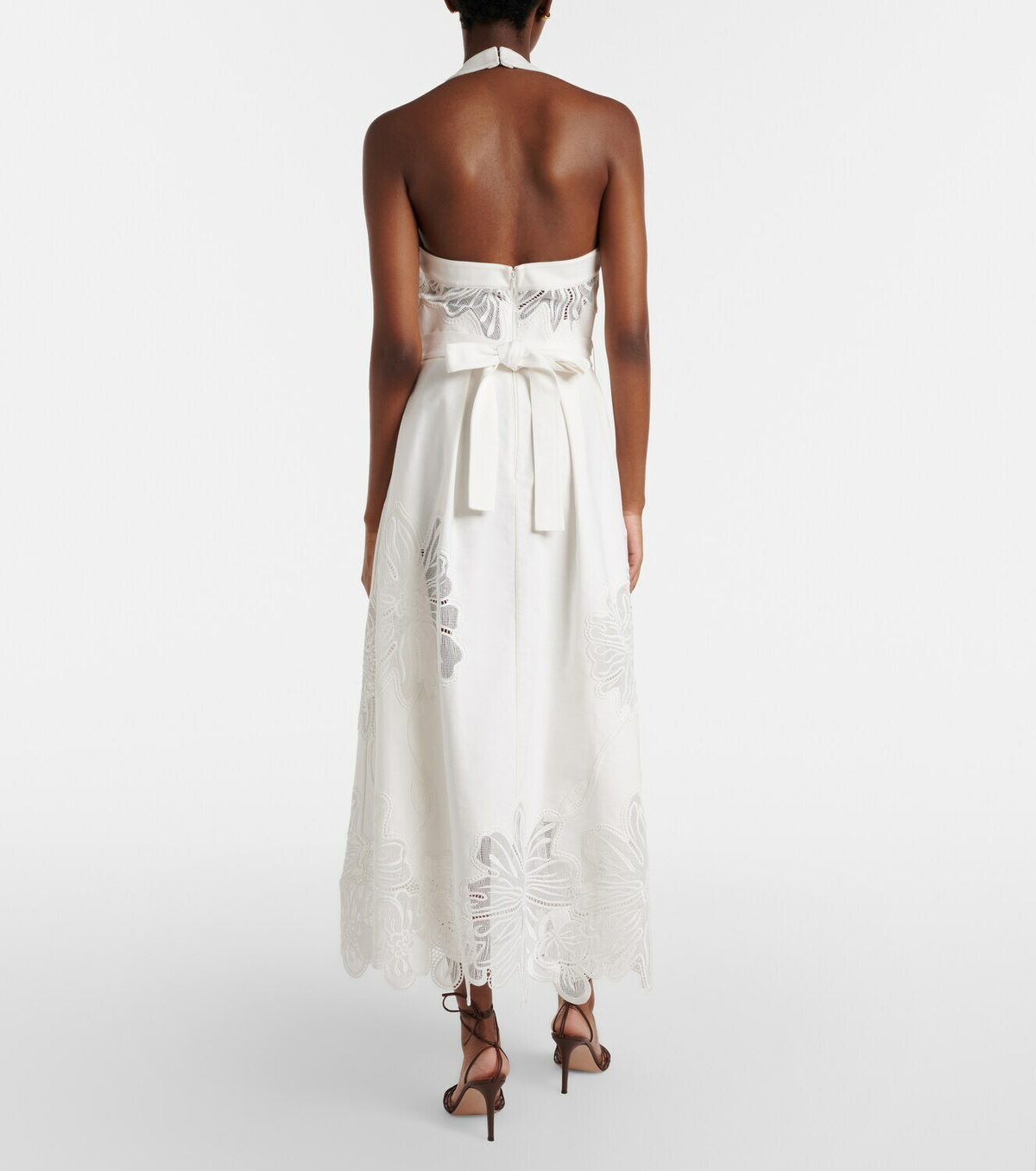 Elie Saab Embroidered halterneck cocktail dress