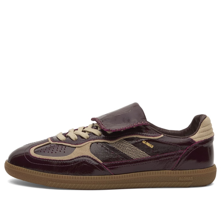 Photo: ALOHAS Women's TB 490 Club Onix Leather Sneakers in Onix Deep Burgundy