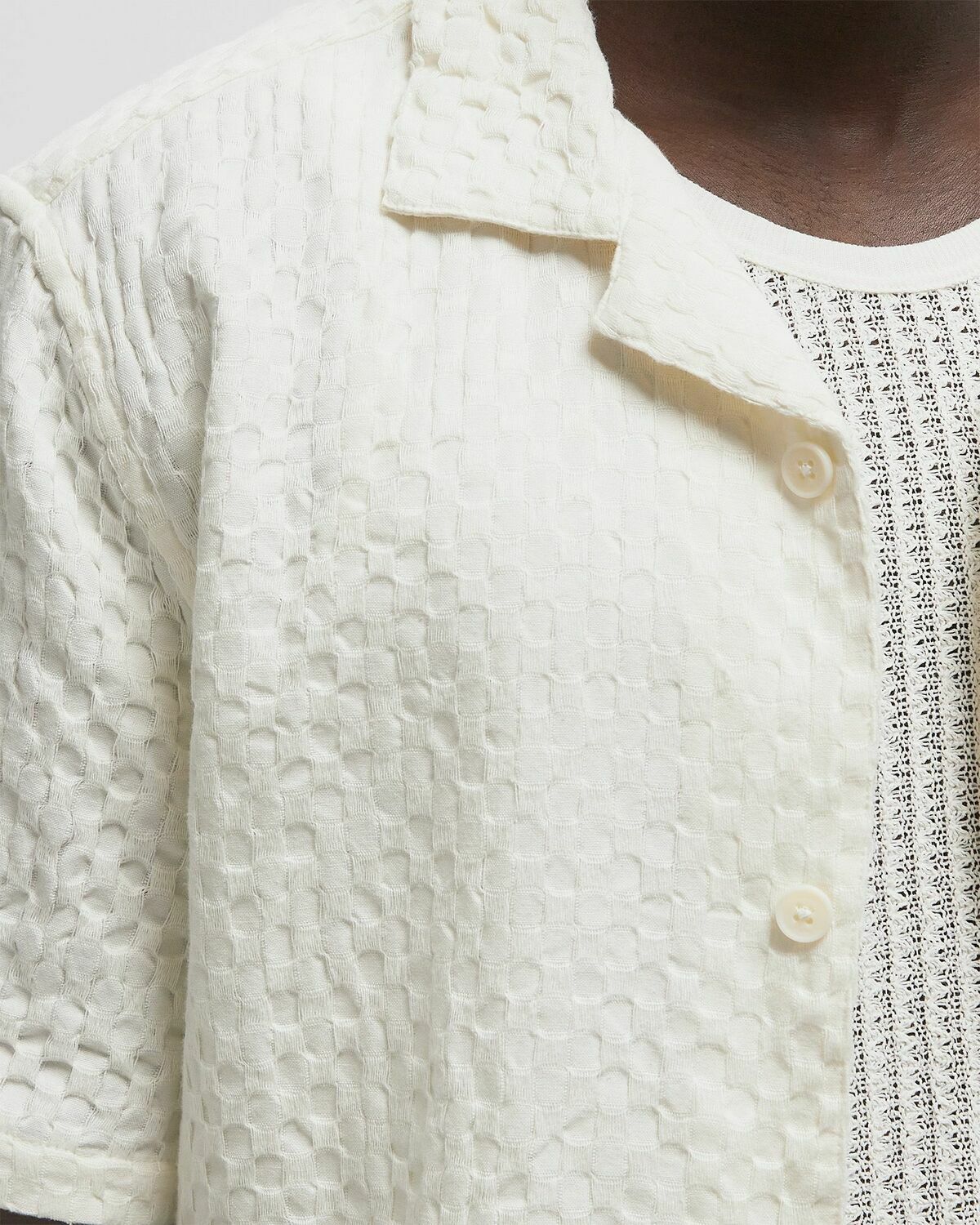 Wax London LIDO SS SHIRT BOX DOBBY White Mens Shortsleefe