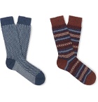 Pantherella - Two-Pack Cashmere-Blend Socks - Blue