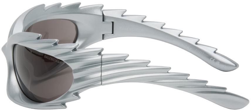 Pink Frame Silver Lenses Spike Sunglasses